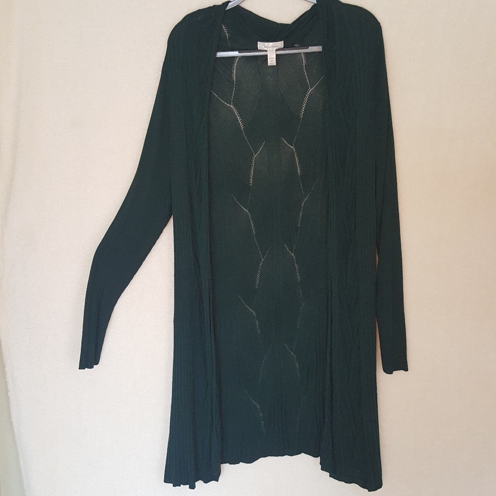 Long dark green cardigan... never worn
